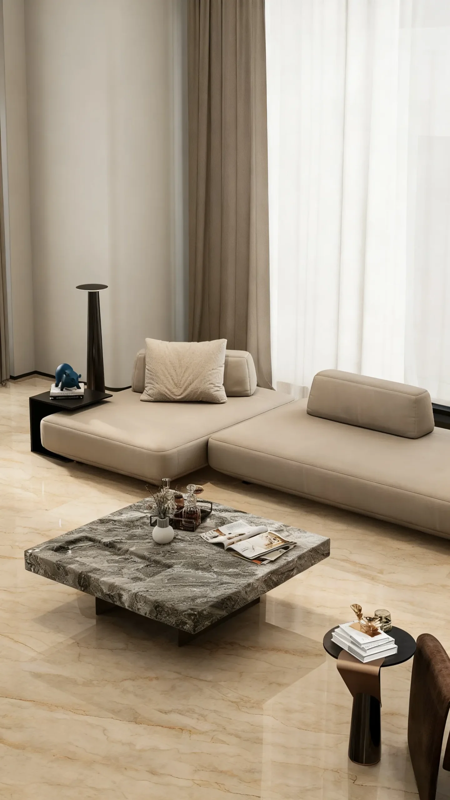 marble table from natural stone